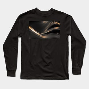 Dark Gold Abstraction Long Sleeve T-Shirt